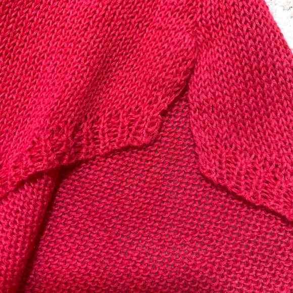 Just Madison Lightweight Red Knit Linen Blend Sweater Women Medium - Picture 3 of 6